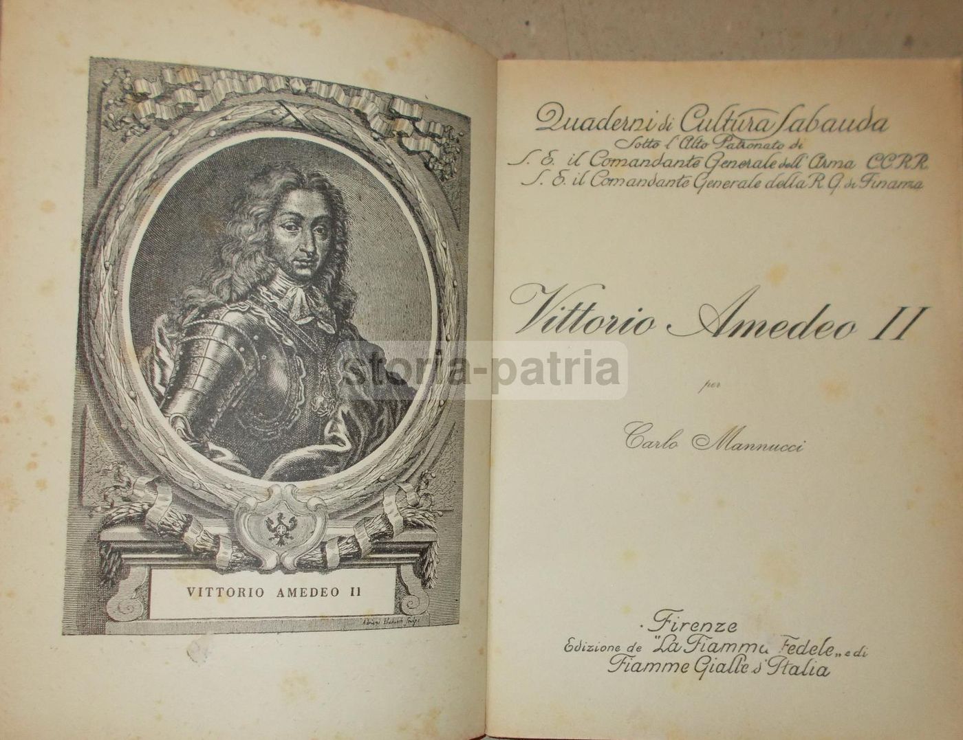 Vittorio Amedeo II. Carlo Mannucci. 1930. Quaderni Di Cultura Sabauda.