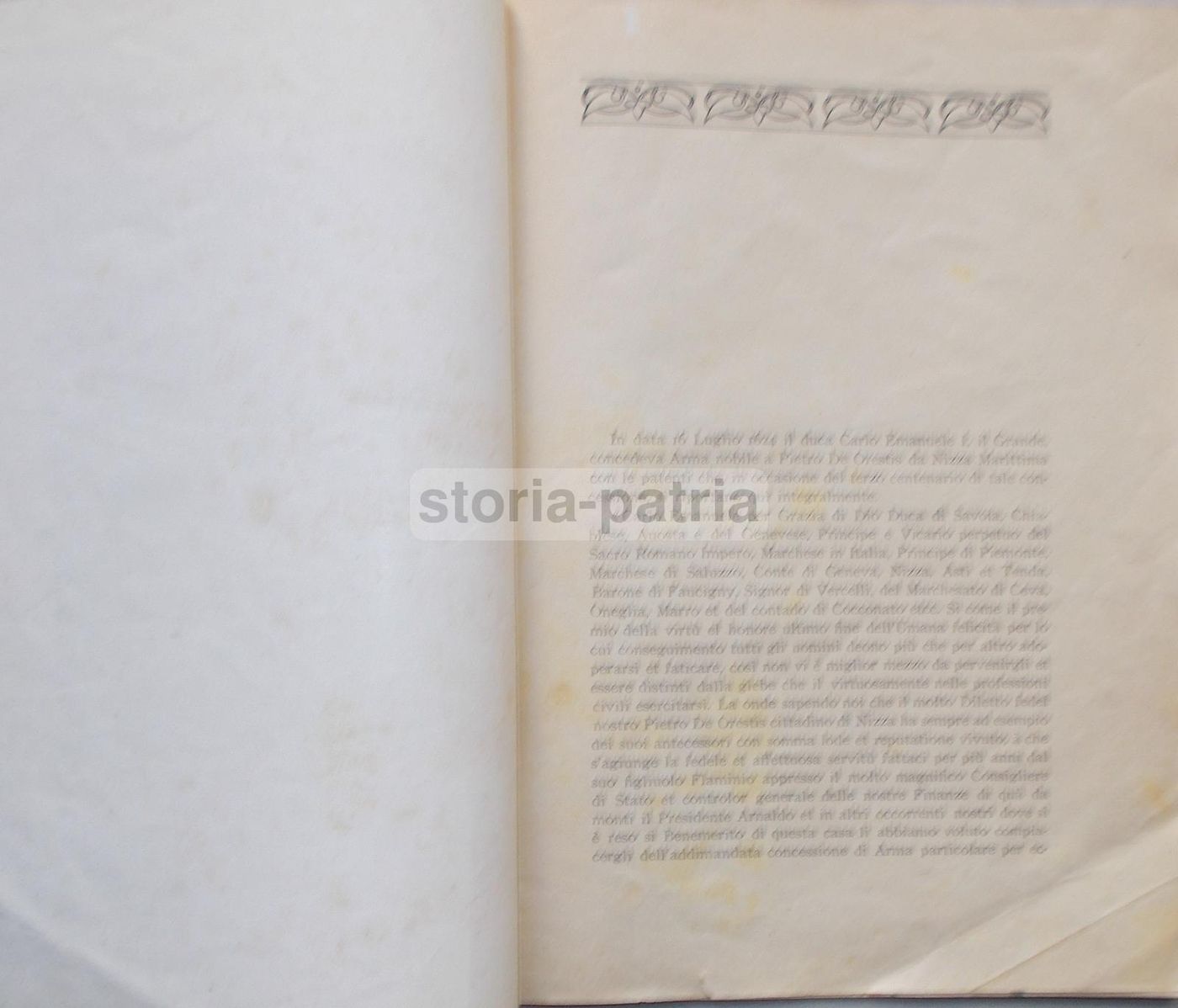 Araldica Famiglia De Orestis Nizza Marittima Castello Gardiola 1924
