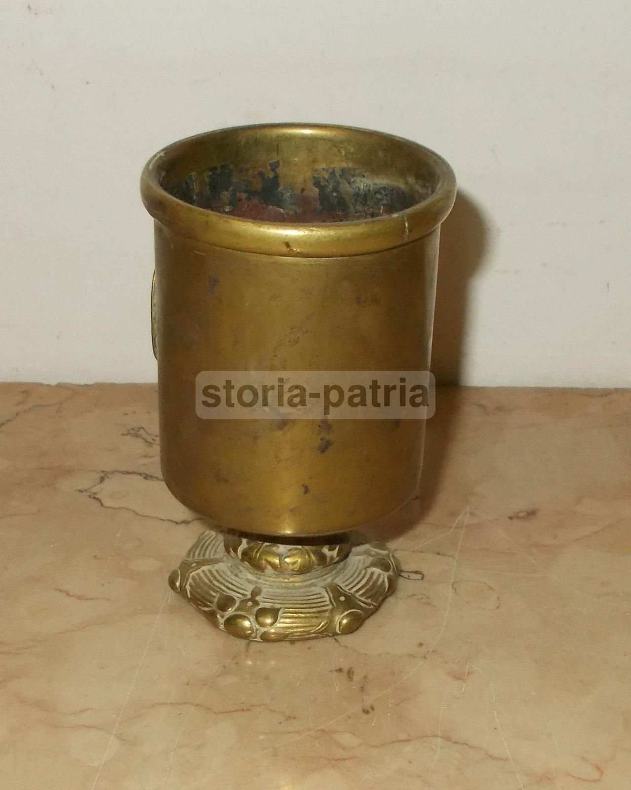 Antico Soprammobile Ottone San Giorgio Guerriero Spada Araldica 800