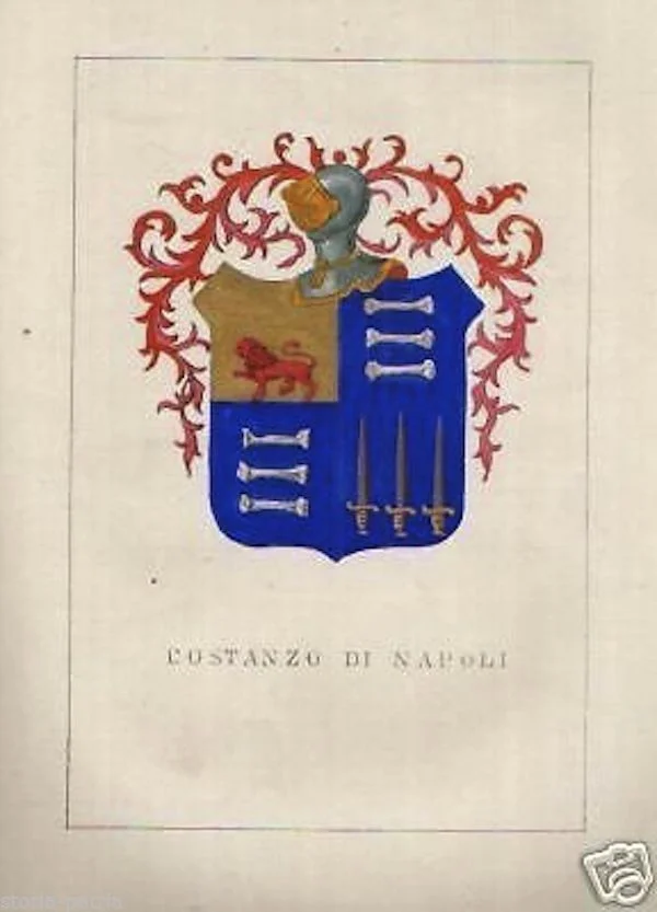 Heraldic Coat of Arms of the Costanzo Family of Naples