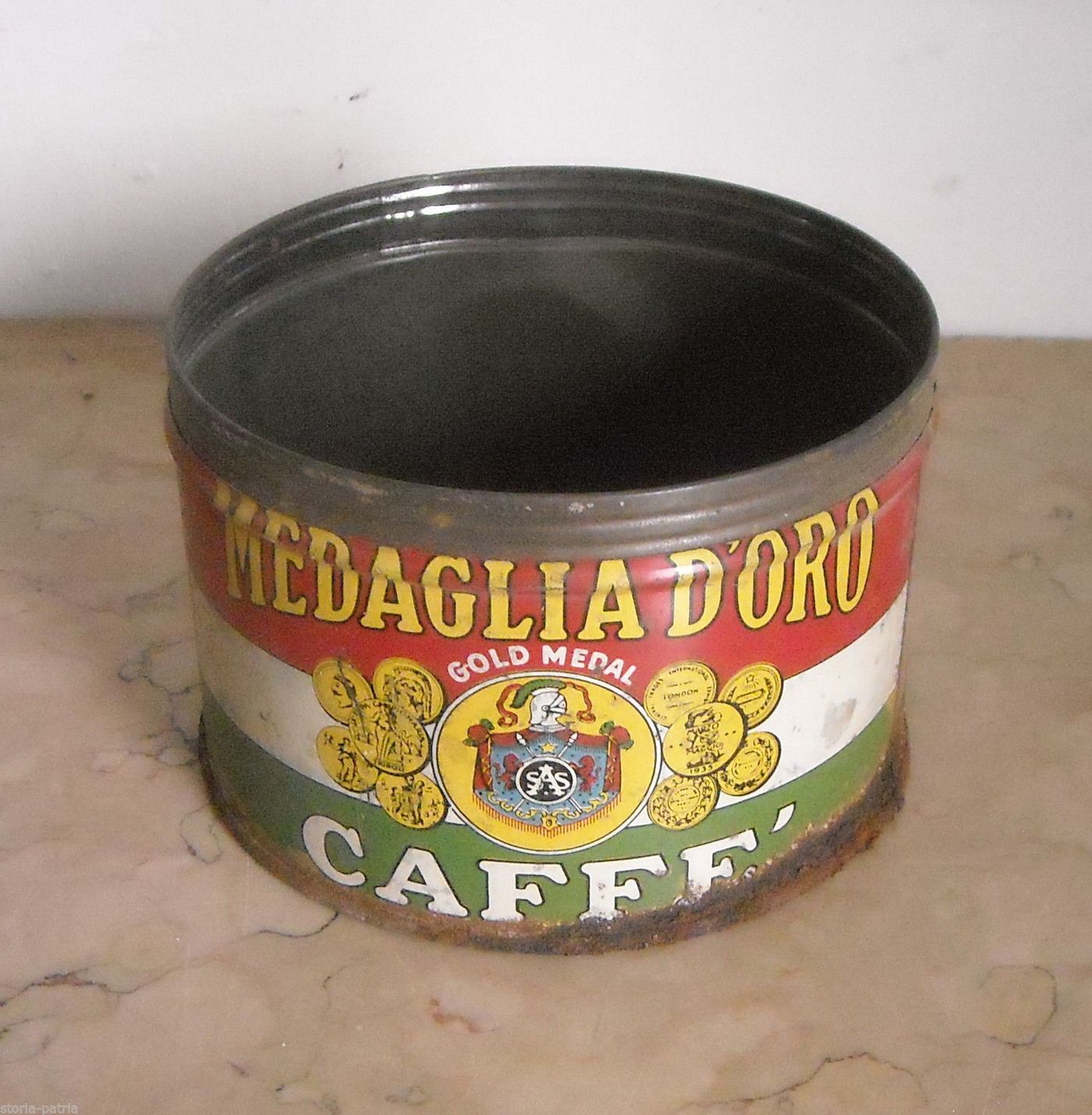 Barattolo Vintage Caffè Medaglia d'Oro Schonbrunn & Co, Prima Metà Del '900