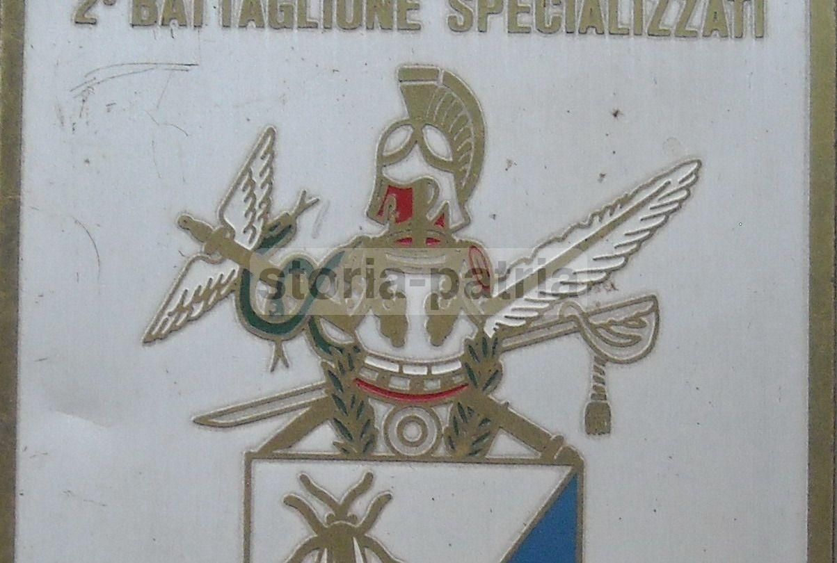 Placca Araldica 2° Battaglione Specializzati In Metallo Dorato, 1900 1950