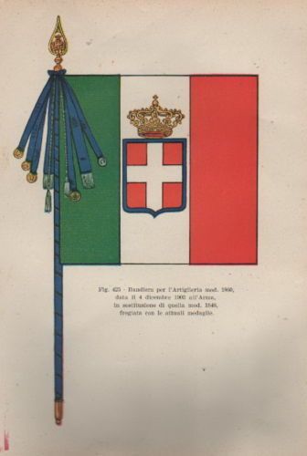 Bandiera Artiglieria Italiana Mod. 1860 Stampa Storica Savoia