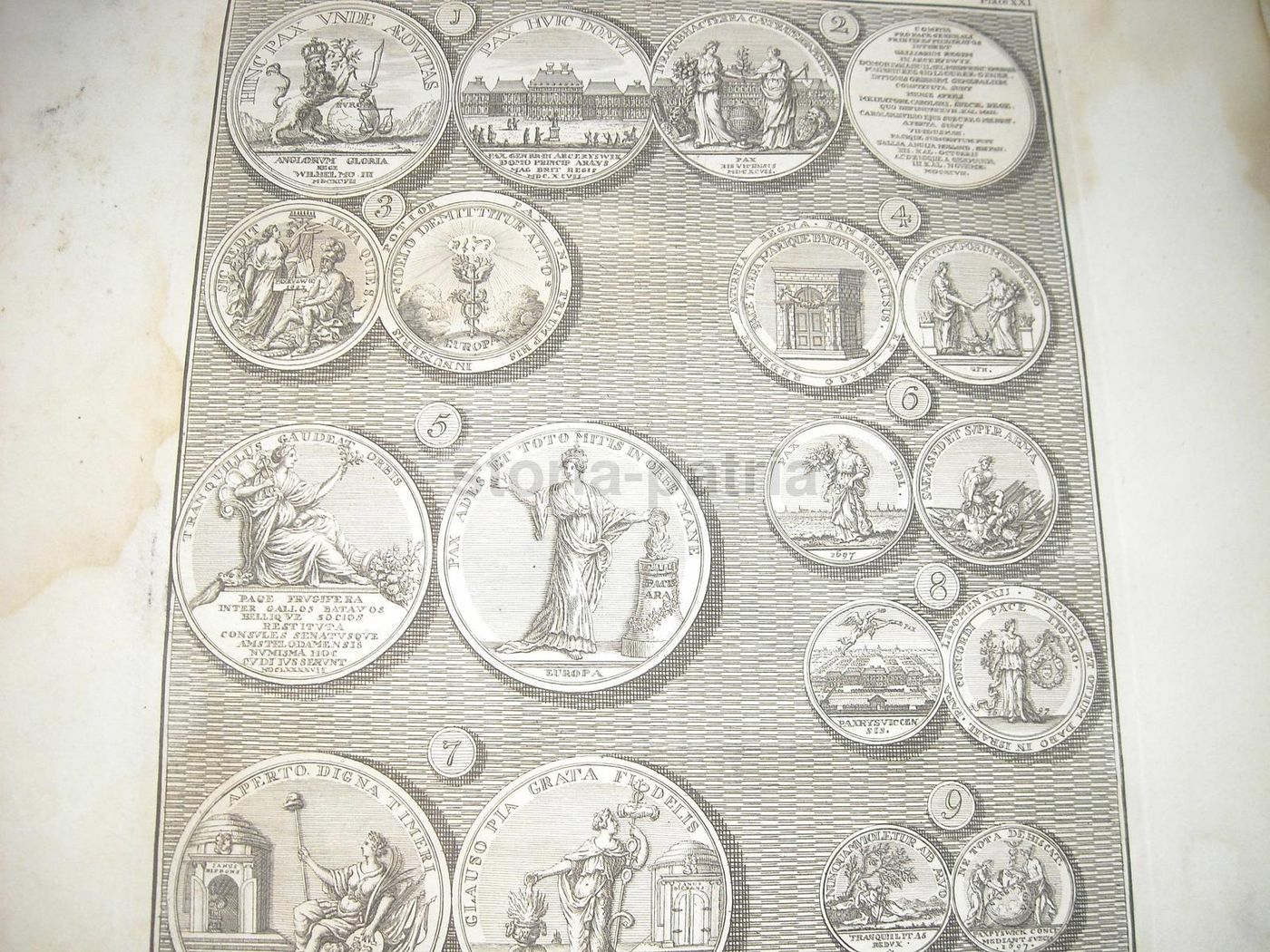 Medaglie Di Re Guglielmo III. Incisione Di Basire, Knapton, 1746. Araldica E Numismatica.