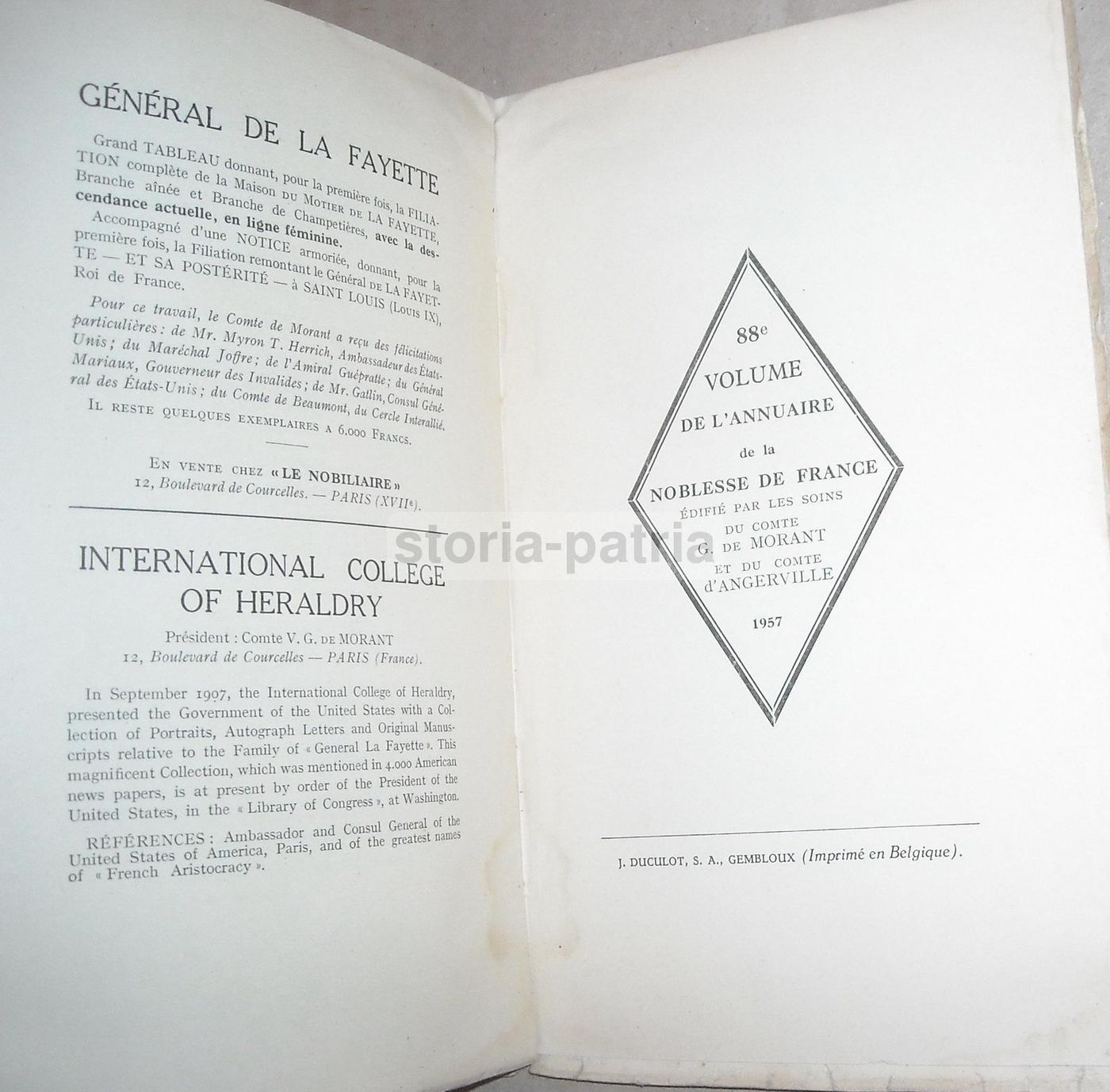 Annuaire De La Noblesse De France Et d'Europe 1957 Araldica