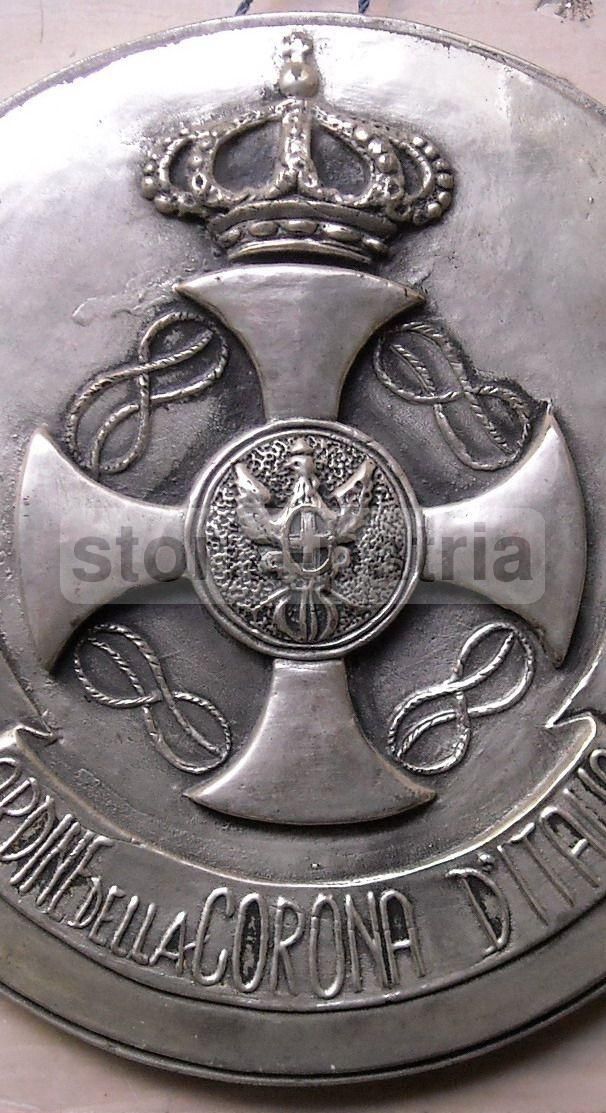 Placca Ceramica Araldica Ordine Della Corona d'Italia Savoia
