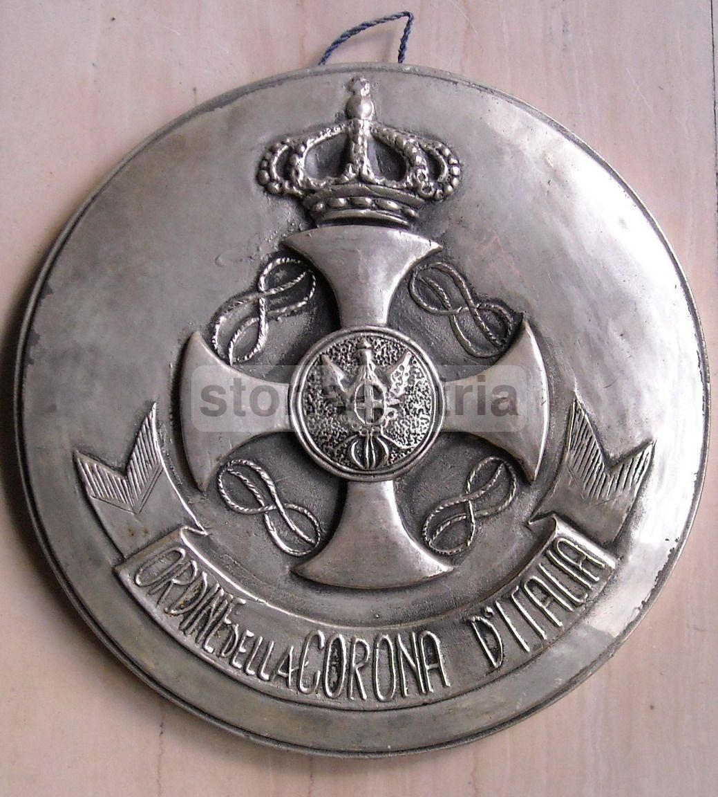 Placca Ceramica Araldica Ordine Della Corona d'Italia Savoia