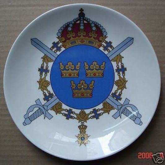 Piatto Commemorativo Gustavsberg, Svezia 1975, Araldica