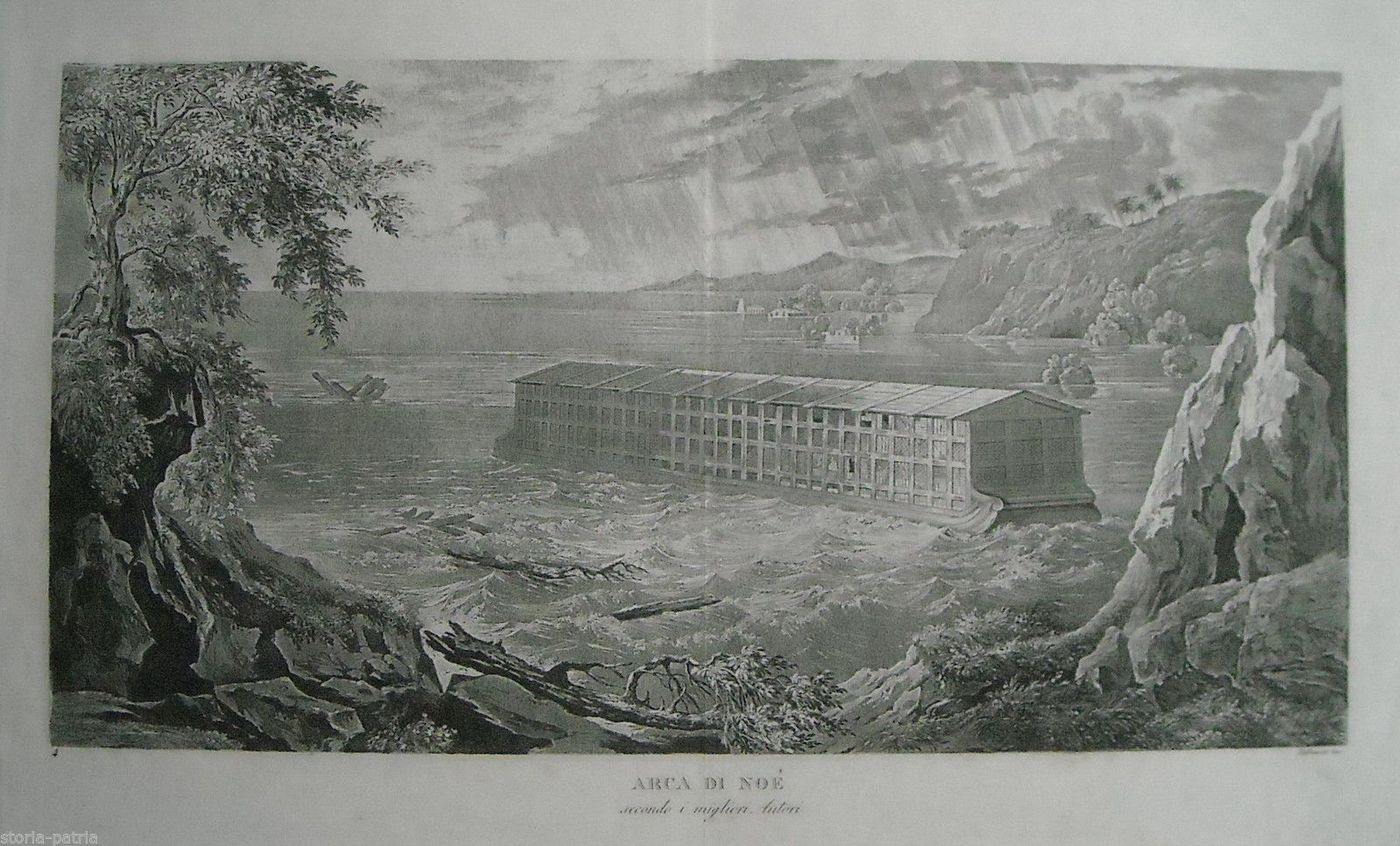 Antica Stampa Arca Di Noè, Falkeiser, Incisione Biblica, XIX Secolo