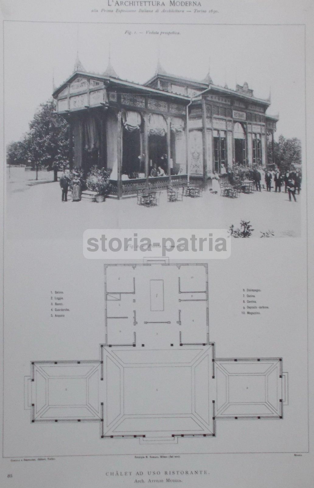 Chalet Ristorante Zemmi, Attilio Muggia, Torino 1890, Fototipia