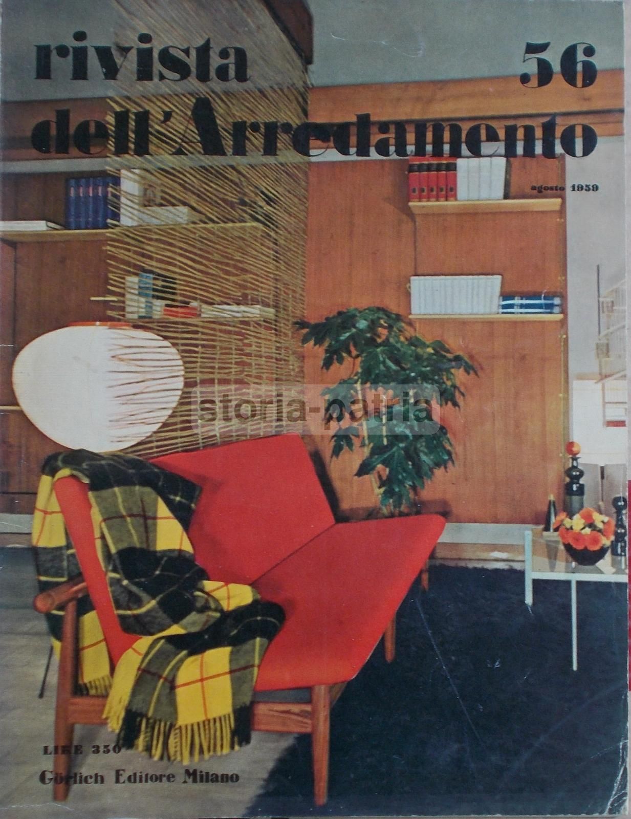 Rivista Dell'Arredamento, Agosto 1959 (n. 56): Design, Architettura E Mobili d'Epoca