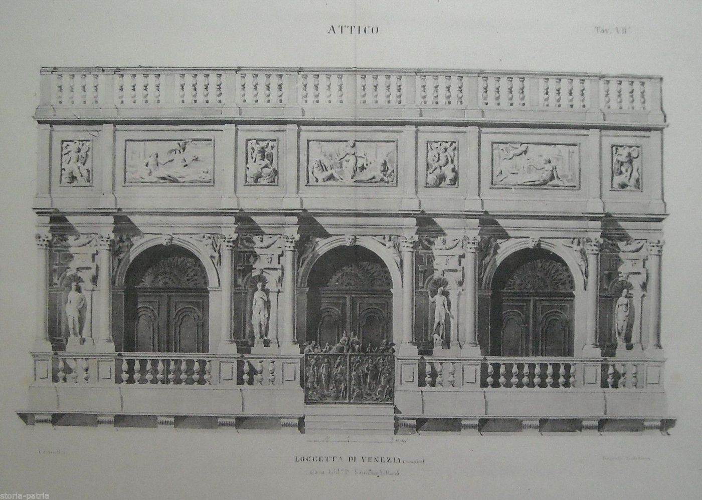 Loggetta Del Sansovino, Venezia. Stampa Antica Di Architettura Veneta