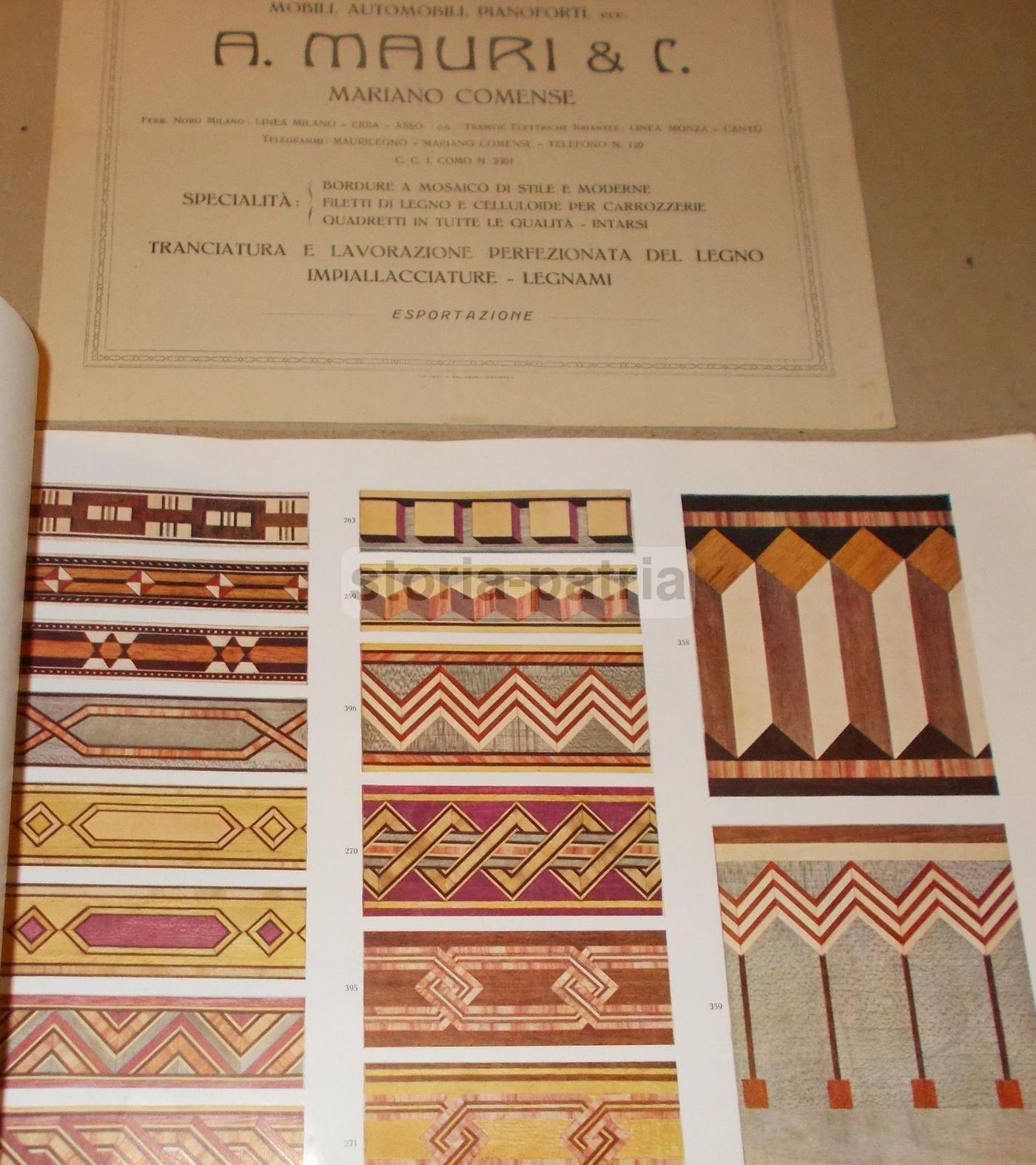 Catalogo Intarsi In Legno A. Mauri & C., Mariano Comense, Anni '20 '30