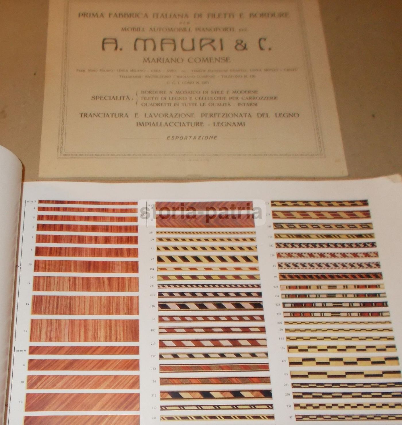 Catalogo Intarsi In Legno A. Mauri & C., Mariano Comense, Anni '20 '30