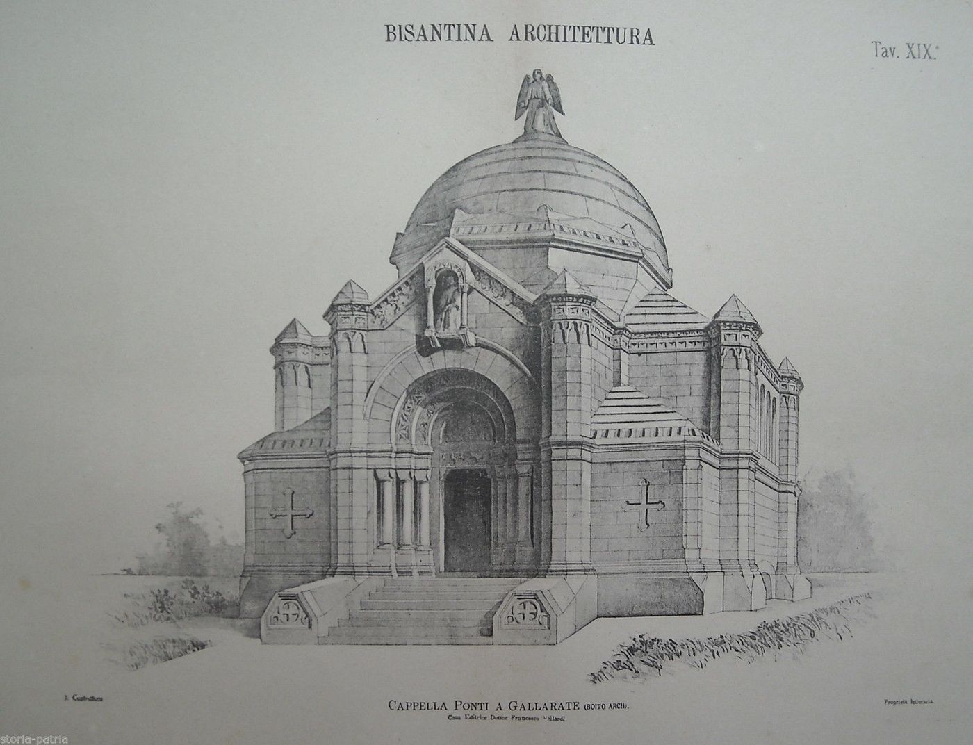 Cappella Ponti, Gallarate: Architettura Bizantina Di Camillo Boito, Stampa Del XIX Secolo