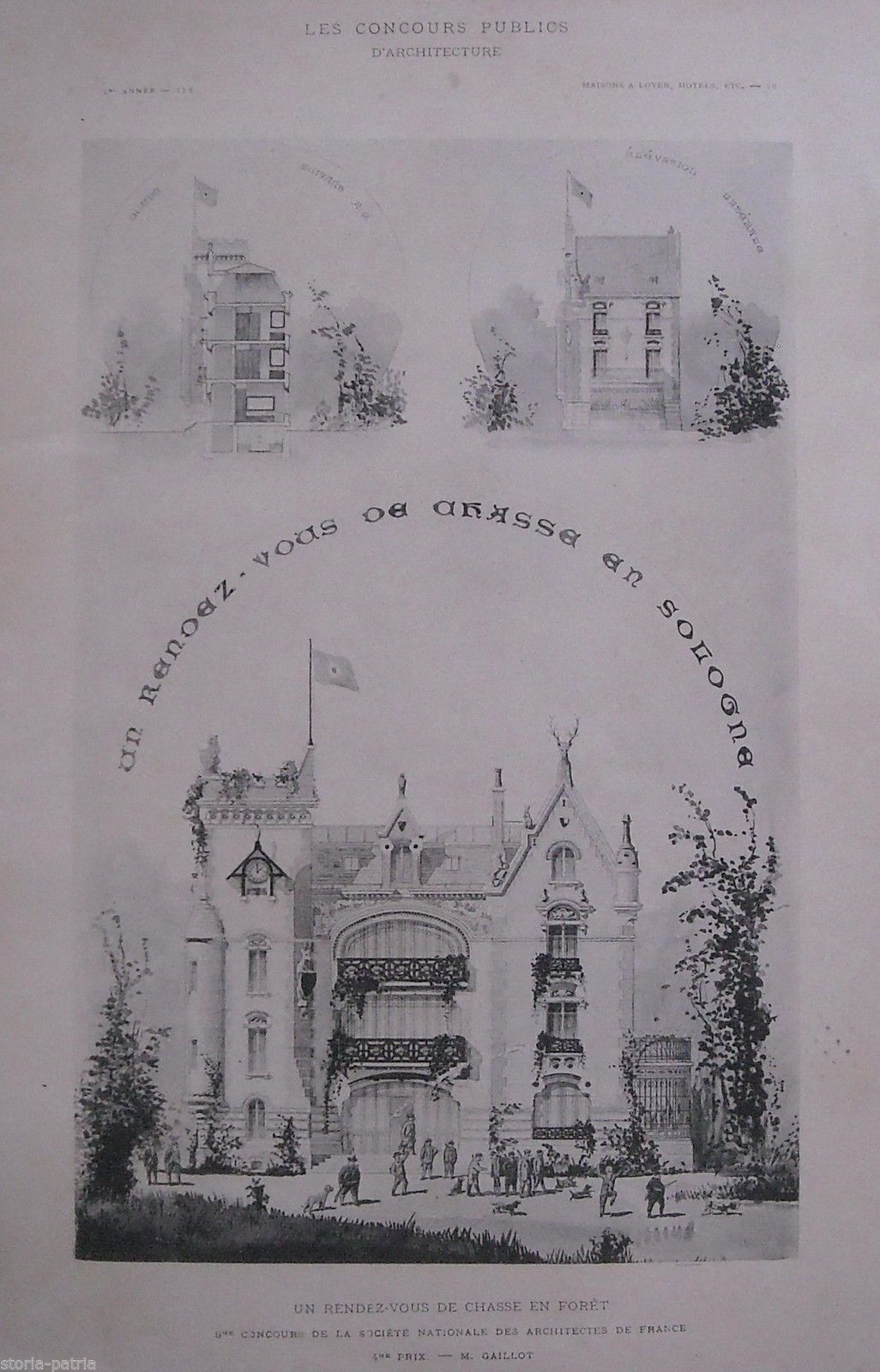 Progetto Di Casino Di Caccia Dell'Architetto Gallot: Due Stampe Antiche, 1910 Circa