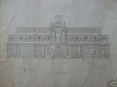 Incisione Ciborio Dottesio 1832, Brusa Domenico Acquaforte Originale