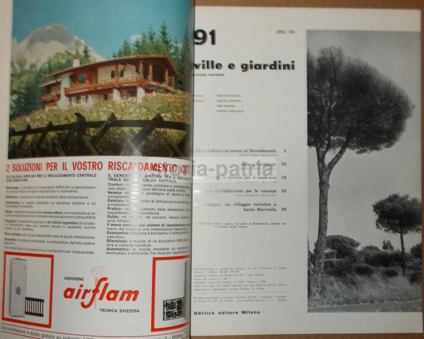 Ville E Giardini N. 91 Aprile 1964 Domodossola Parabiago Sardegna
