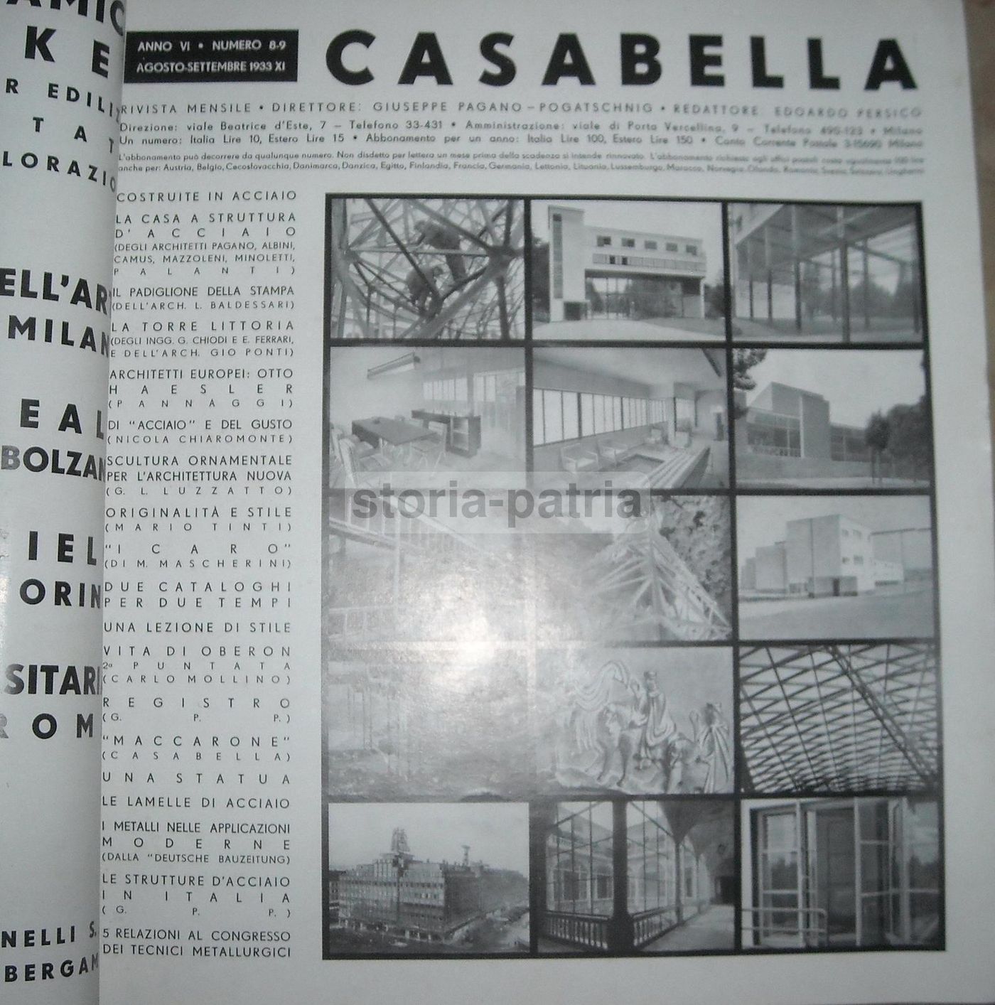 Casabella 1933: L'Acciaio Nell'Architettura Moderna, Giuseppe Pagano E Angiolo Mazzoni