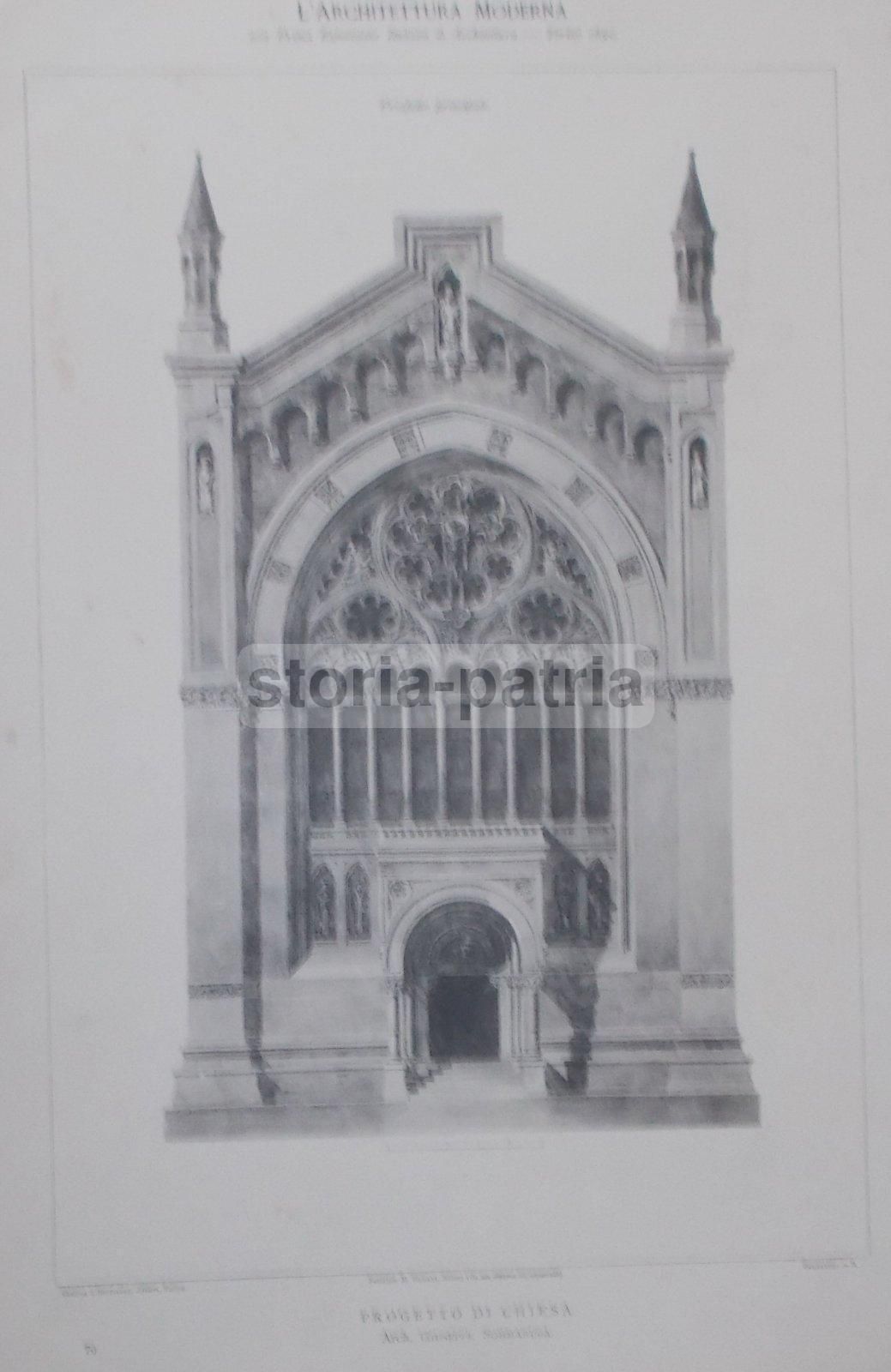 Progetto Di Chiesa Di Giuseppe Sommaruga, Esposizione Di Torino 1890