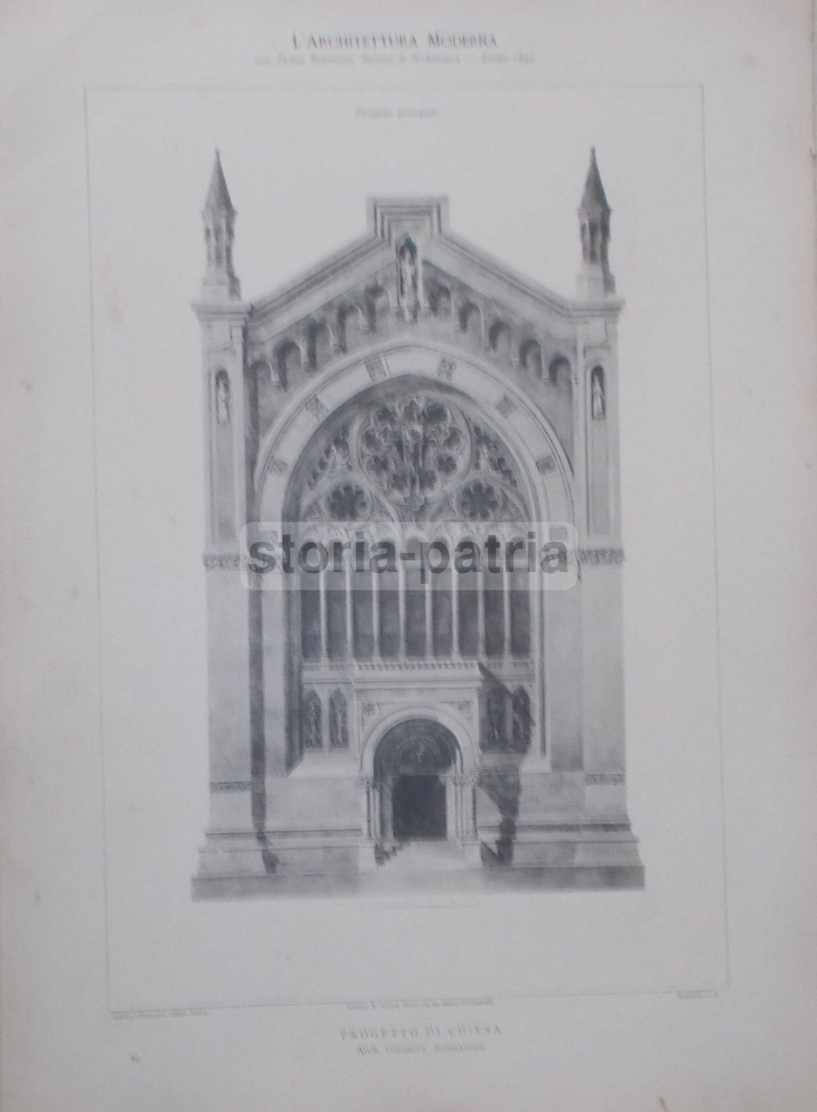 Progetto Di Chiesa Di Giuseppe Sommaruga, Esposizione Di Torino 1890