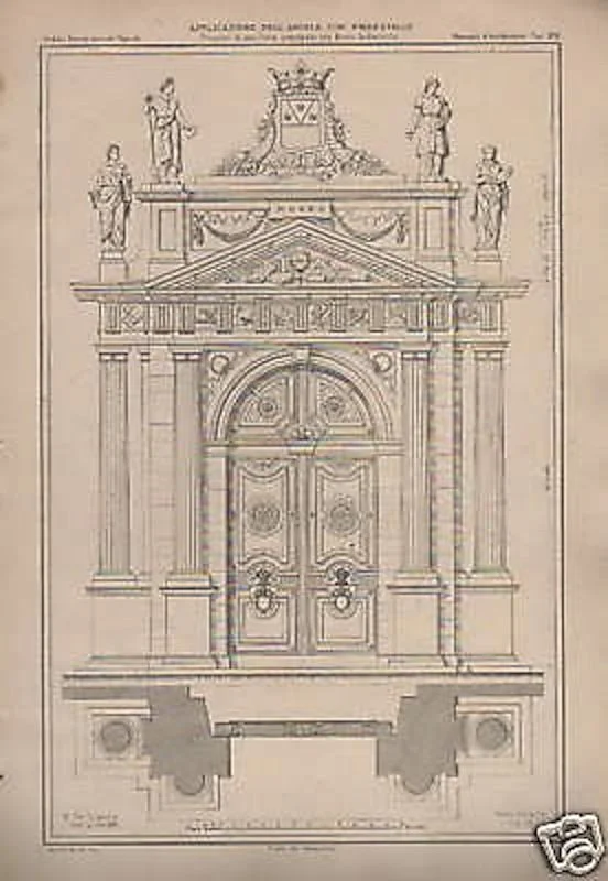 Design for the Entrance of the Industrial Museum Salussolia, Torino, circa 1900