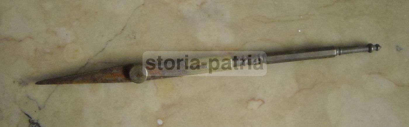 Antico Accessorio Per Compasso In Ferro E Ottone Del 1800