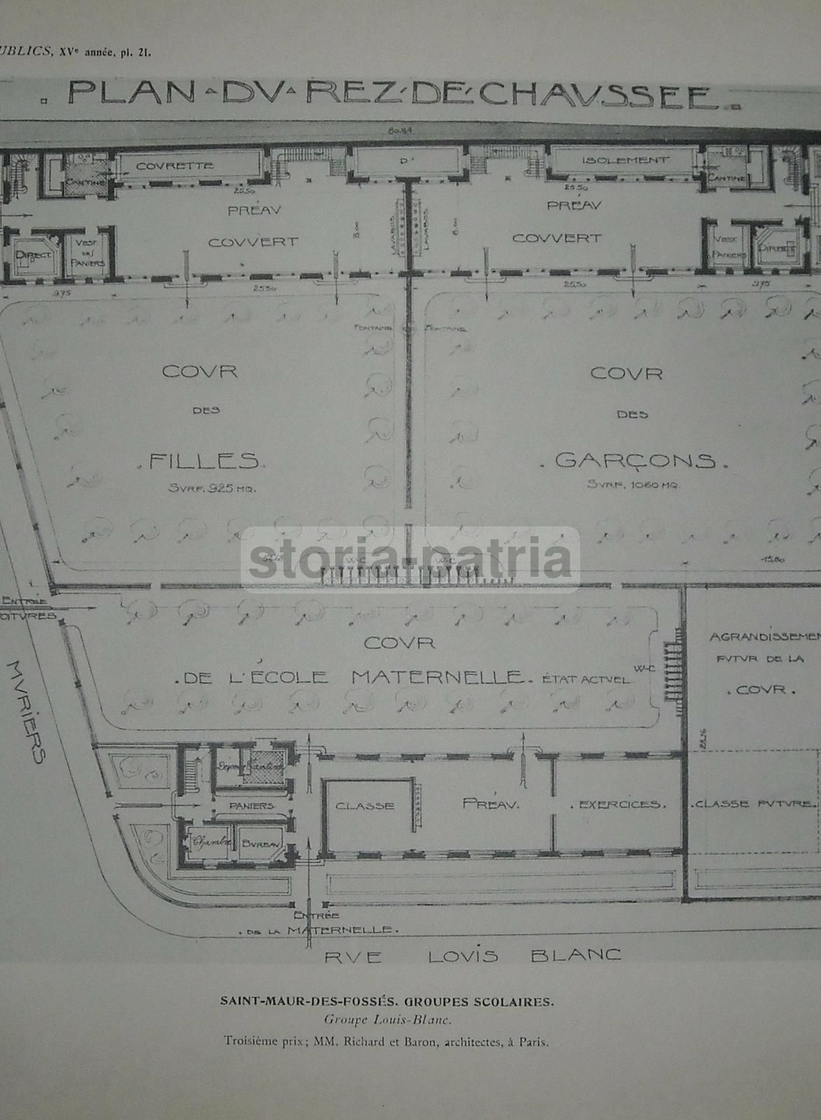 Stampe Architettura Scuole Saint Maur Des Fossés Francia 1910