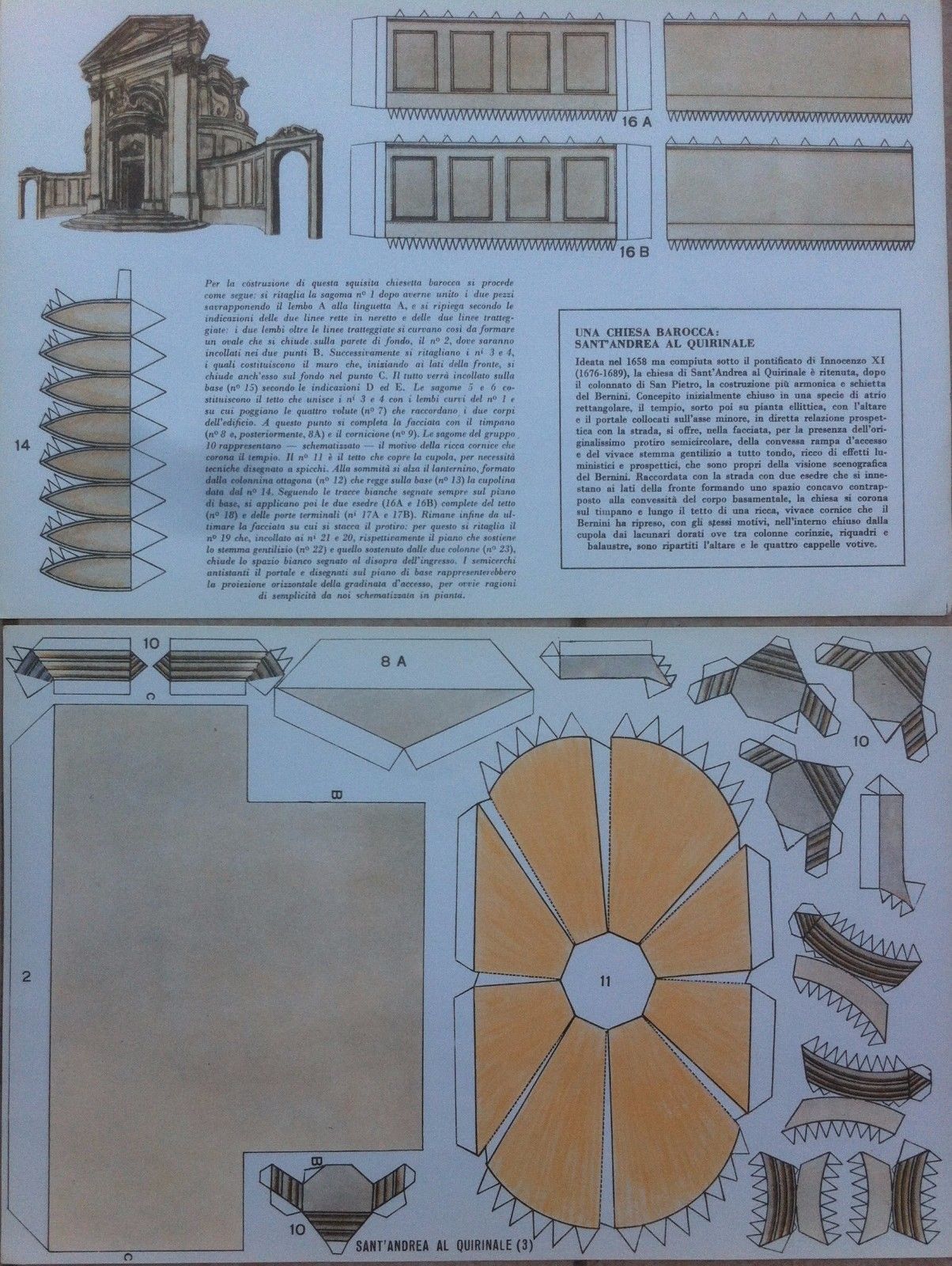Gioco Costruzioni Chiesa Sant'Andrea Al Quirinale Roma Anni '50