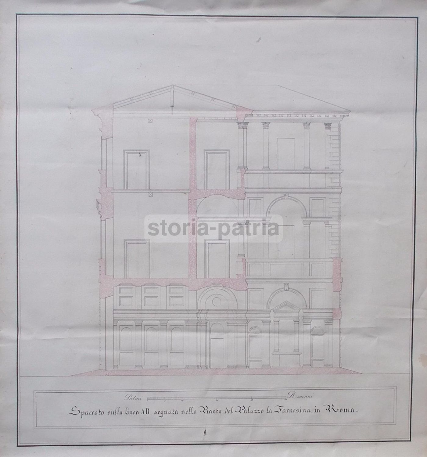 Progetto Architettonico Per Villa Farnesina A Roma, Tre Disegni Originali