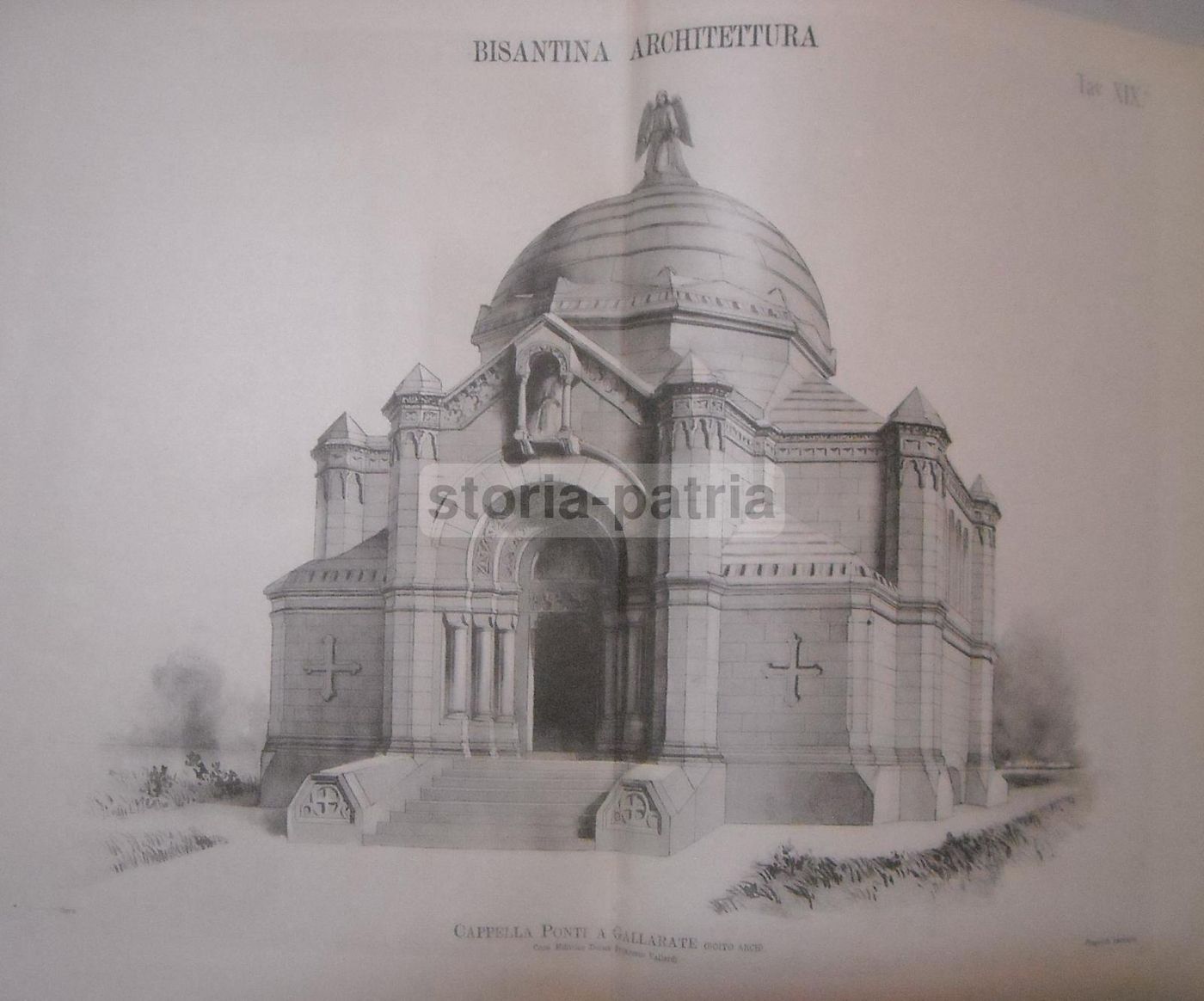 Stampa Antica Cappella Ponti Gallarate Architetto Boito Fine 1800