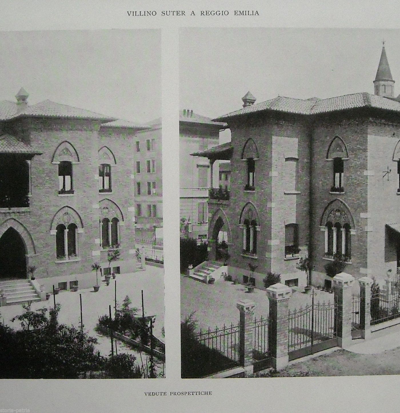 Villino Suter In Reggio Emilia: Due Stampe Architettoniche Di Domenico Pellizzi, 1928