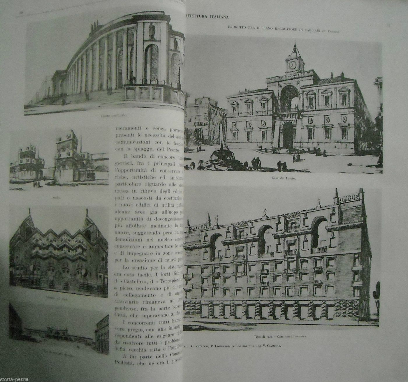 Architettura Italiana 1931: Piano Regolatore Cagliari, Torino, Genova