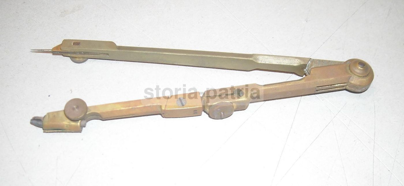 Antico Compasso In Ottone Per Disegno Tecnico, Fine XIX   Inizio XX Secolo