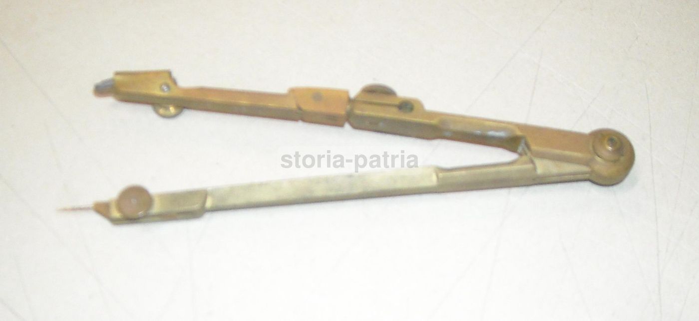 Antico Compasso In Ottone Per Disegno Tecnico, Fine XIX   Inizio XX Secolo