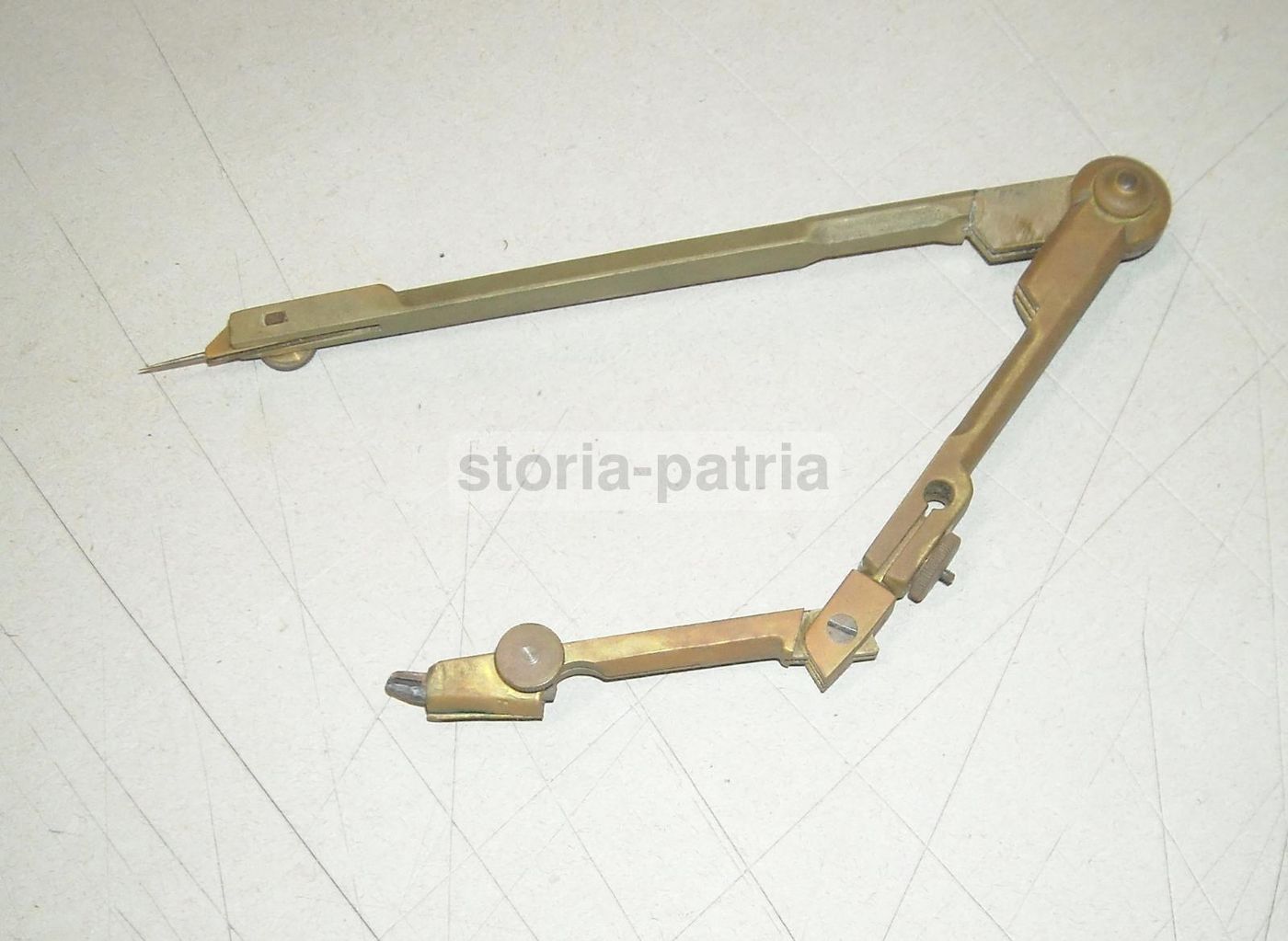 Antico Compasso In Ottone Per Disegno Tecnico, Fine XIX   Inizio XX Secolo