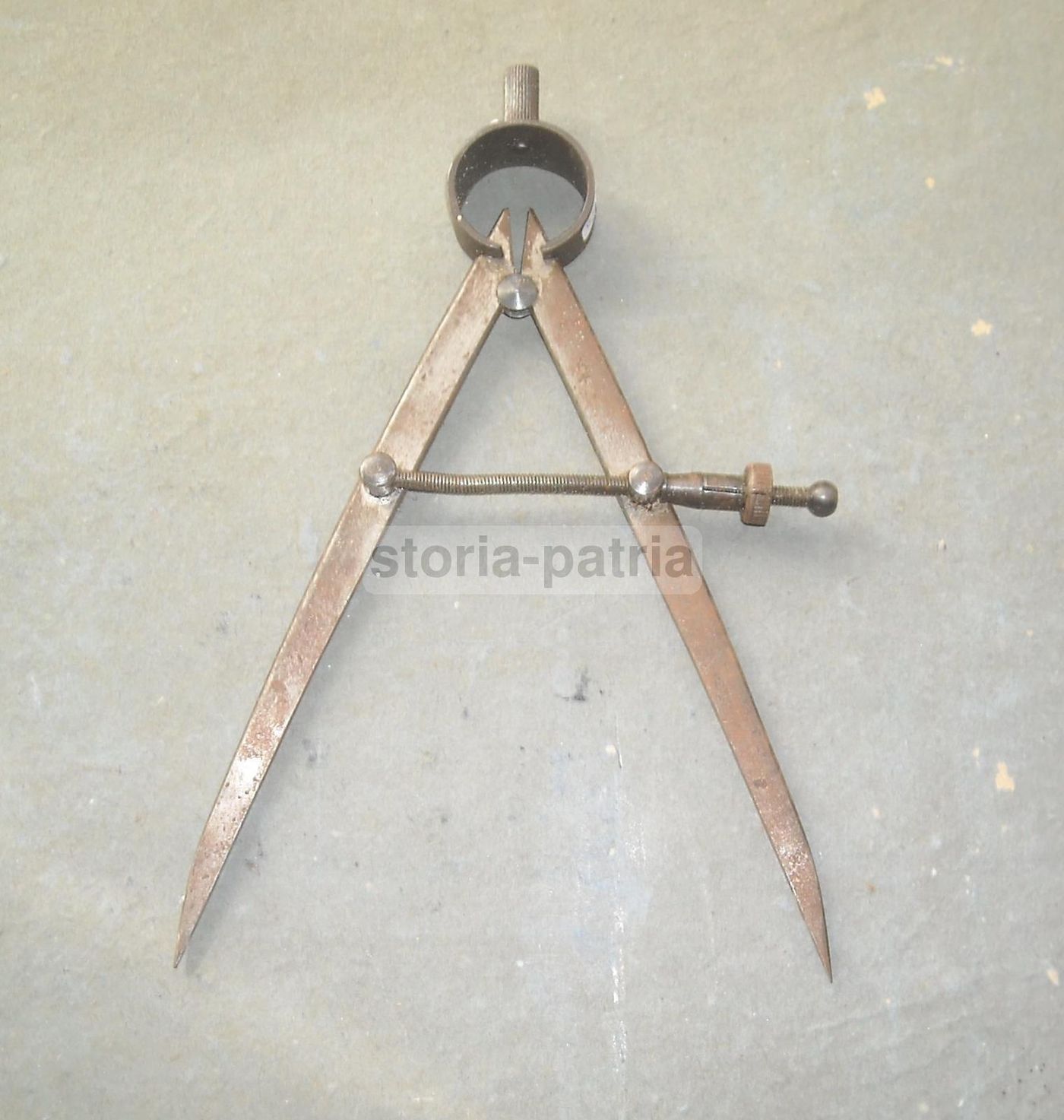 Antico Compasso In Ferro Dell'800 Per Topografia E Disegno Tecnico