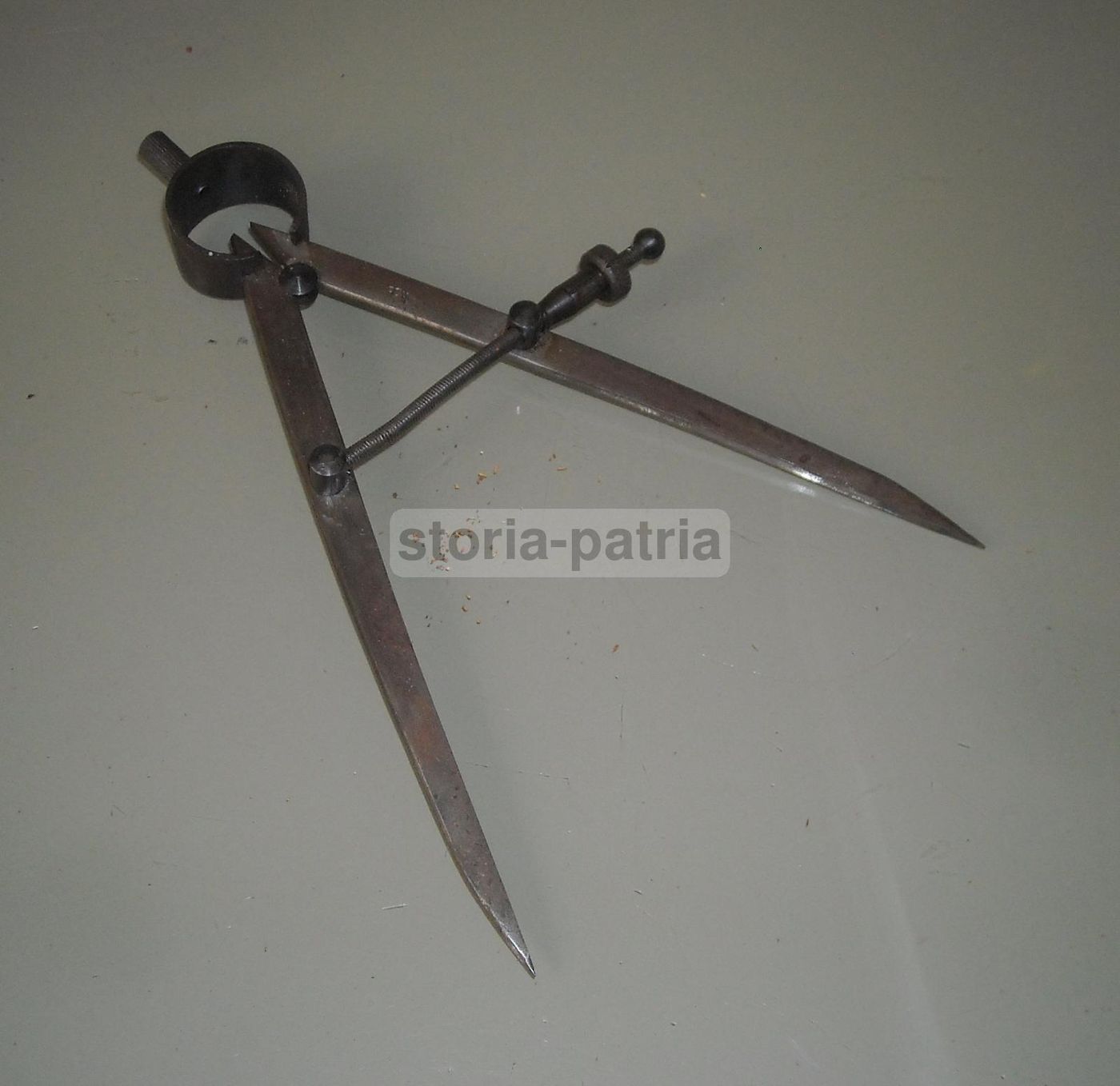 Antico Compasso In Ferro Dell'800 Per Topografia E Disegno Tecnico
