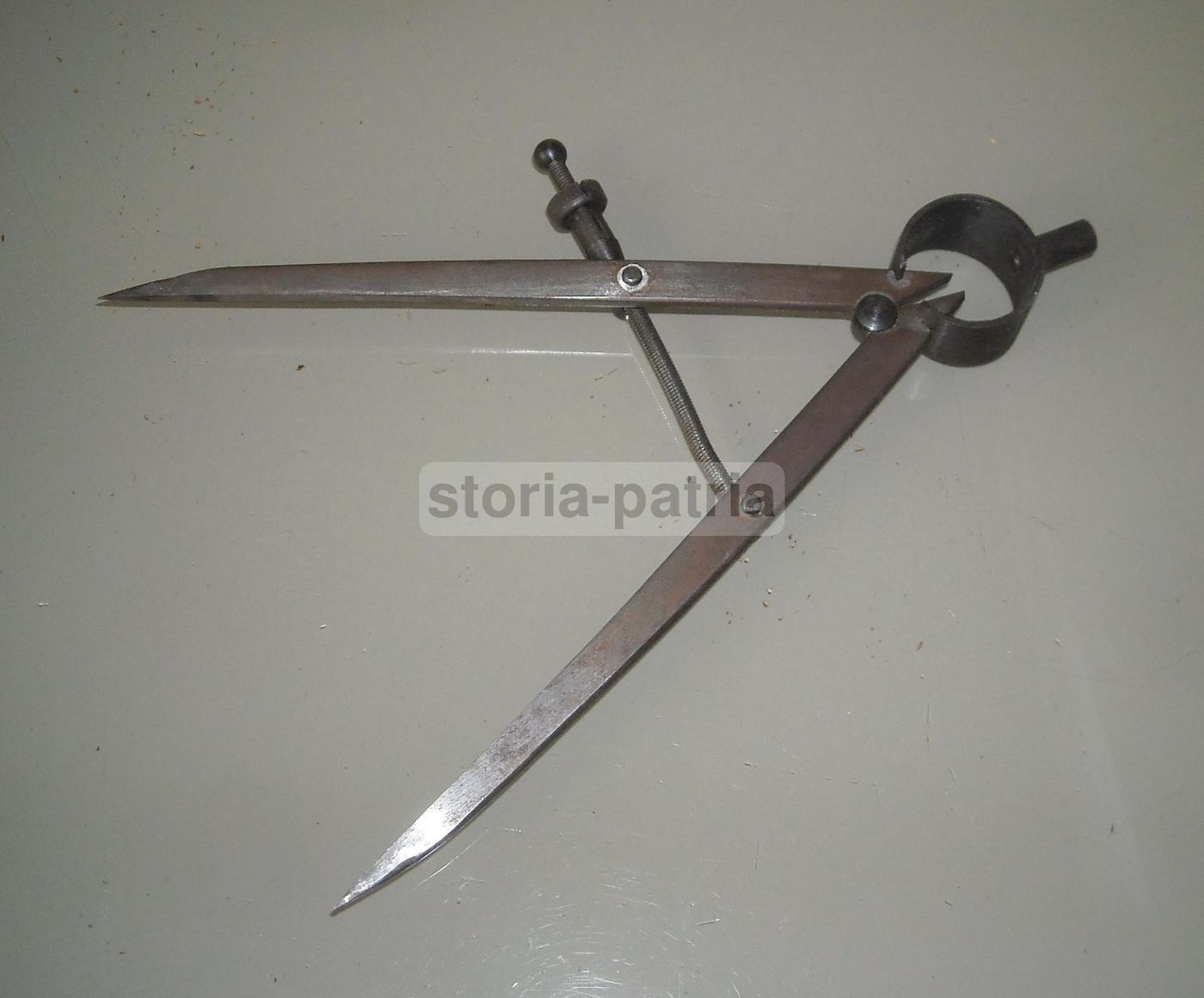 Antico Compasso In Ferro Dell'800 Per Topografia E Disegno Tecnico