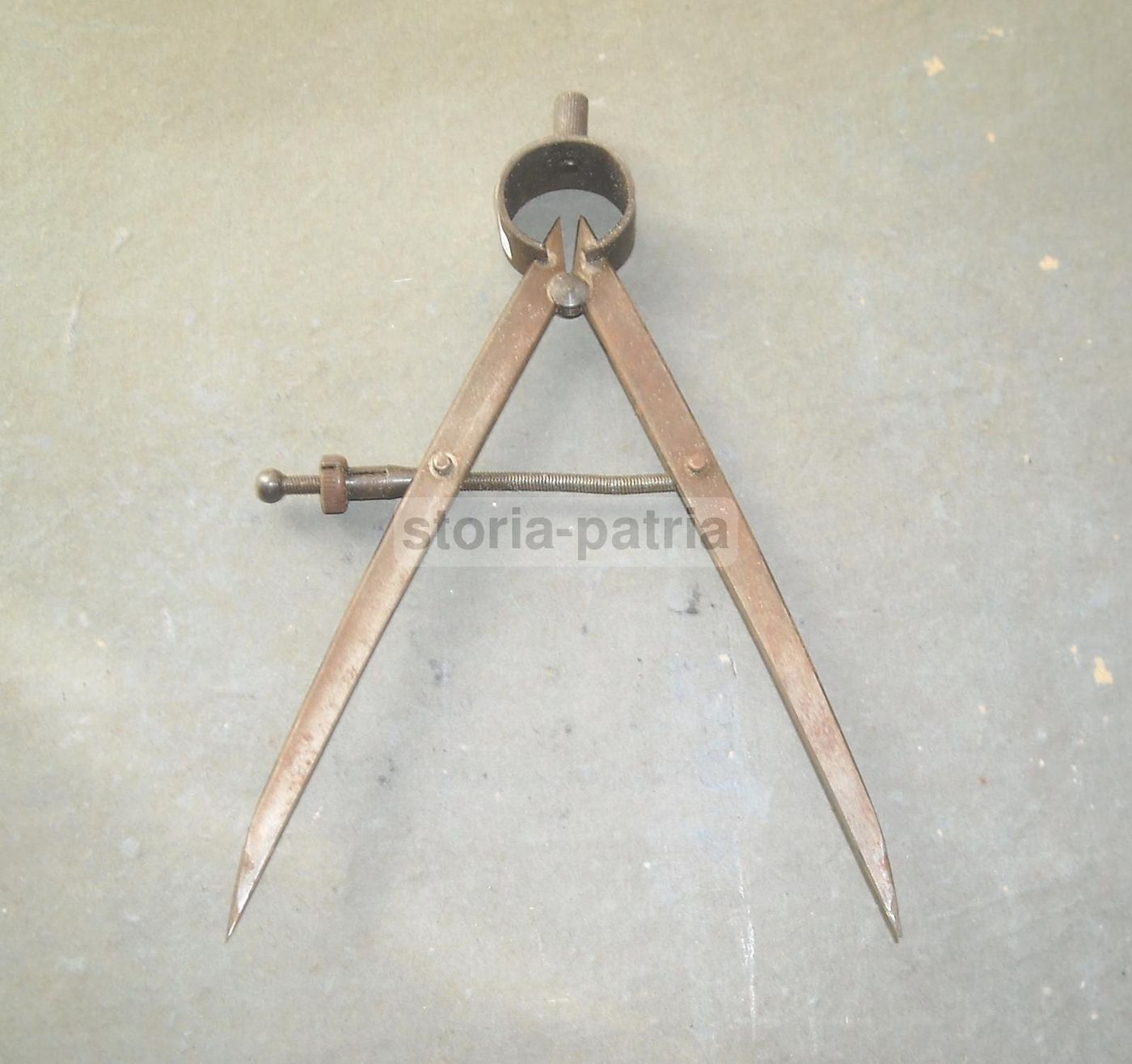 Antico Compasso In Ferro Dell'800 Per Topografia E Disegno Tecnico