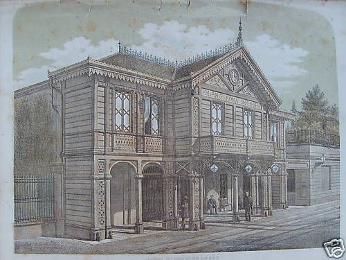 Stazione Tramviaria Milano Saronno Dell'Architetto Luigi Broggi, Litografia Del XIX Secolo