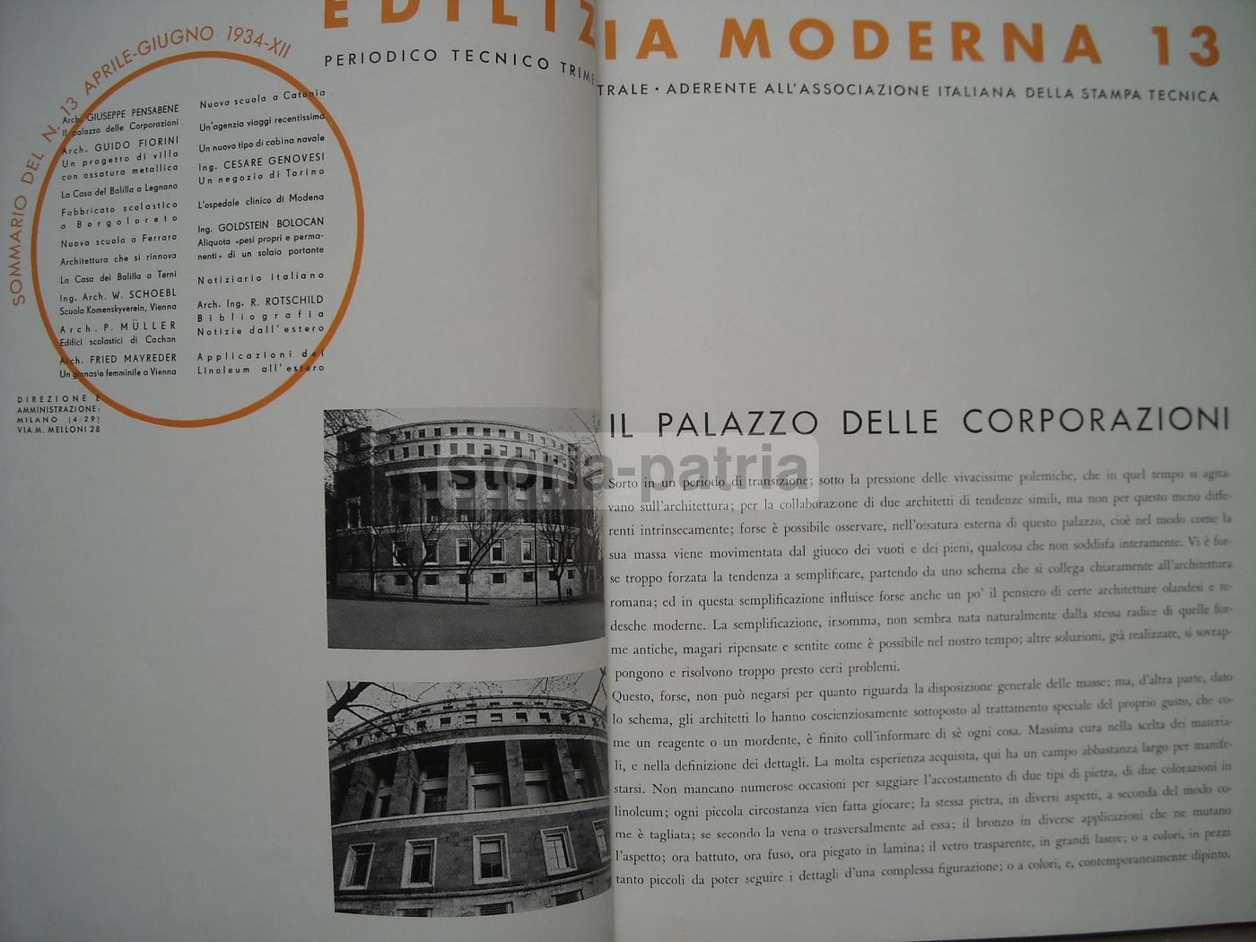 Edilizia Moderna 1934: Architettura, Ingegneria Ed Edilizia (Legnano, Ferrara, Vienna, Catania)
