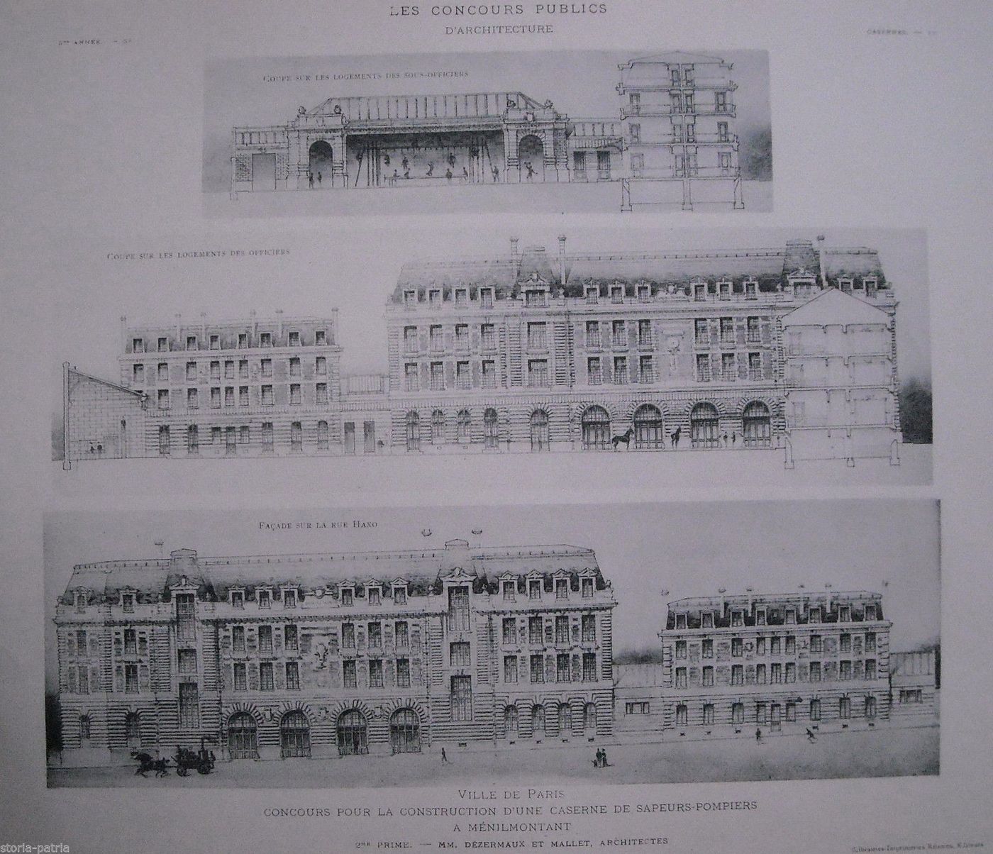 Progetto Caserma Vigili Del Fuoco Menilmontant Parigi 1910 1920