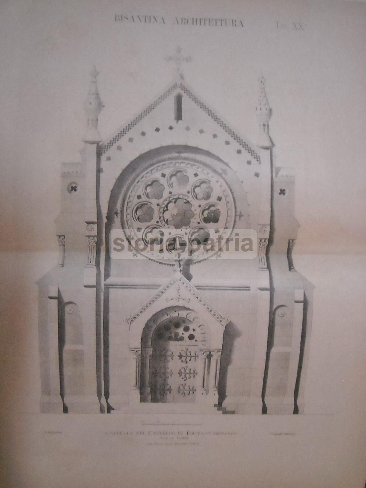 Cappella Nel Castello Di Touvant (Francia). Architettura Bizantina. Stampa Antica.