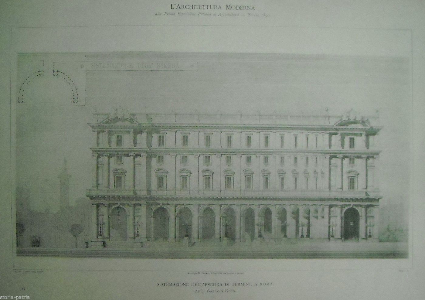 Esedra Di Termini, Roma: Progetto Dell'Architetto Gaetano Koch, 1890