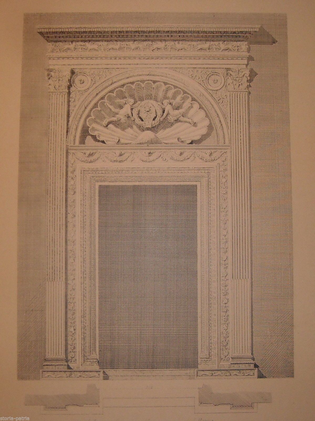 Porta Dell'Ospedale Di Santo Spirito, Roma. Baccio Pintelli. Stampa Antica