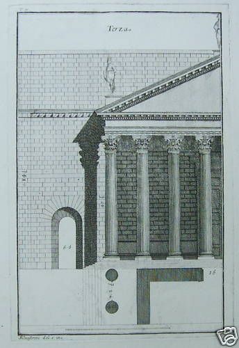 Incisione Originale Silvestrini: Architettura, Fine '700, Acquaforte