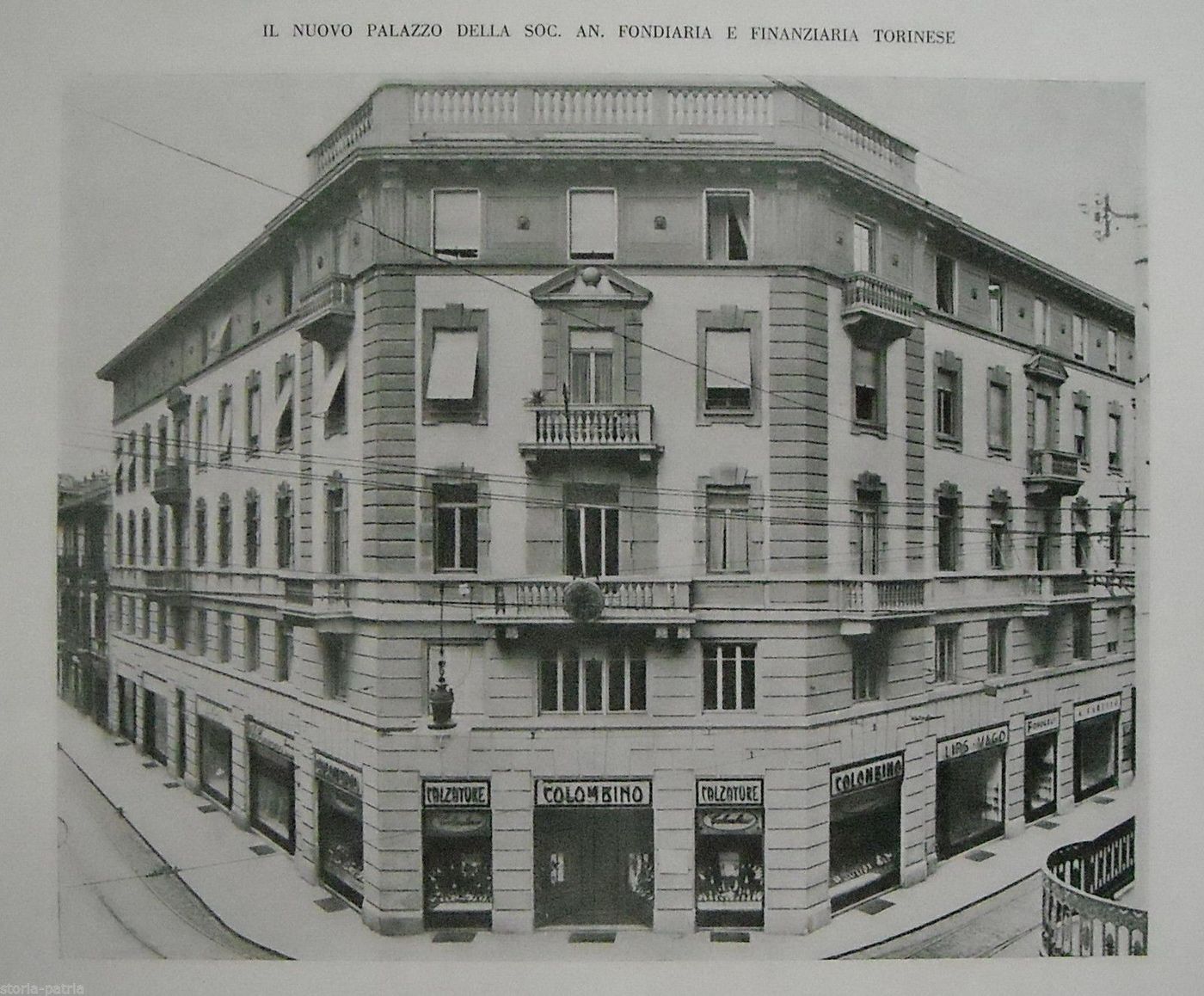 Architettura Torino: Palazzo Fondiaria Olivetti, 1930, Stampa Antica