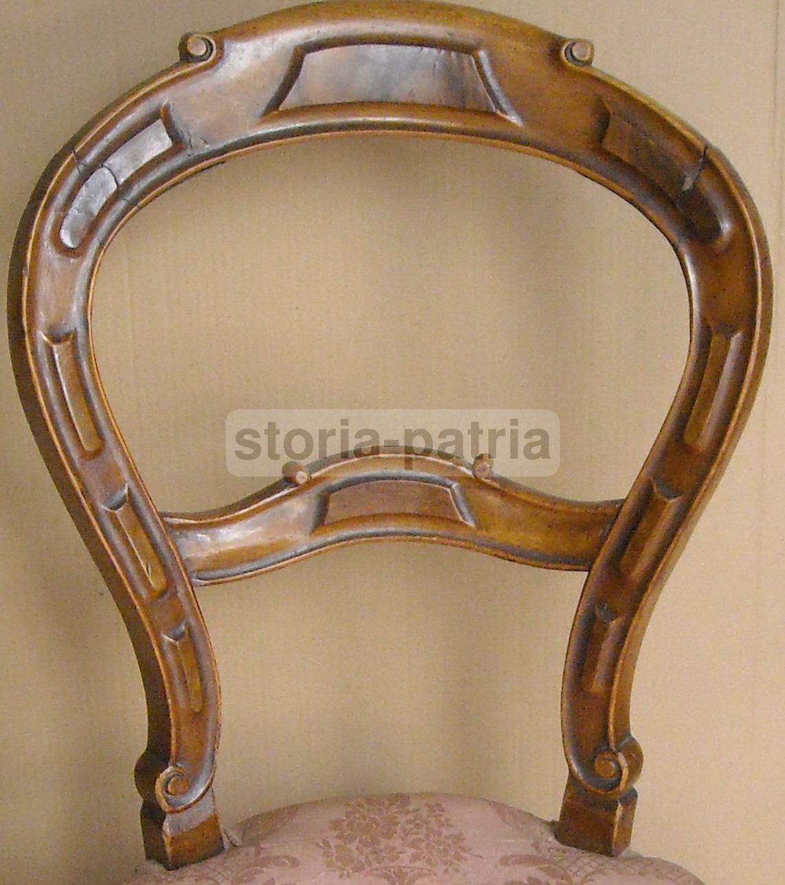 Sedia Imbottita In Stile Luigi Filippo In Noce   Seconda Metà Dell'Ottocento