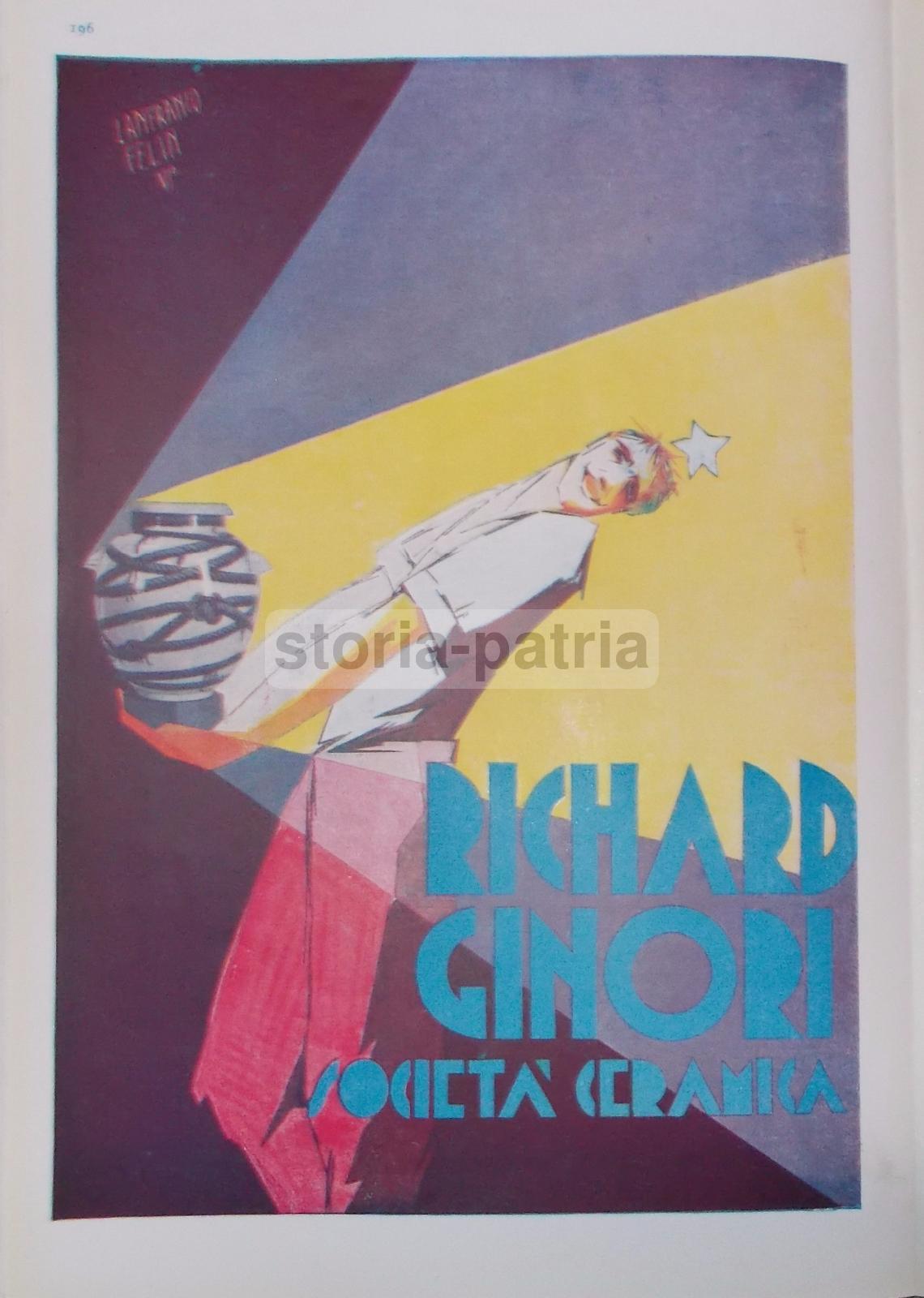 Pubblicità Richard Ginori E Shell 1928, Illustrazione Di Lanfranco Felin